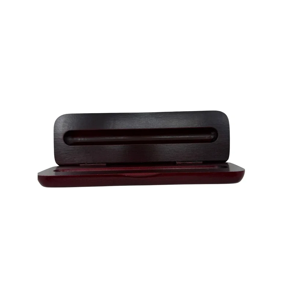Bombay Co Vintage Wooden Pen Box Case Dark Red Cherry Lacquer Storage Holder